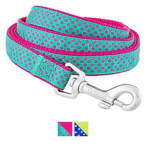 Frisco Patterned Nylon Dog Leash, Pink Polka Dot, Medium: 6-ft long, 3/4-in wide