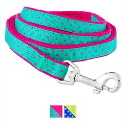 Frisco Patterned Nylon Dog Leash, Pink Polka Dot, Small: 6-ft long, 5/8-in wide