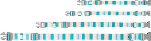 Show full view: Frisco Patterned Polyester Dog Collar, Barcode Stripe Baltic Teal, Medium slide 5 of 10