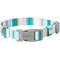 Show in main carousel: Frisco Patterned Polyester Dog Collar, Barcode Stripe Baltic Teal, Small slide 1 of 11