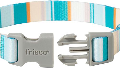 Show full view: Frisco Patterned Polyester Dog Collar, Barcode Stripe Baltic Teal, Small slide 3 of 11