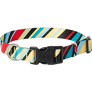 Frisco Patterned Polyester Dog Collar, Diagonal Night Stripe, Large/X-Large