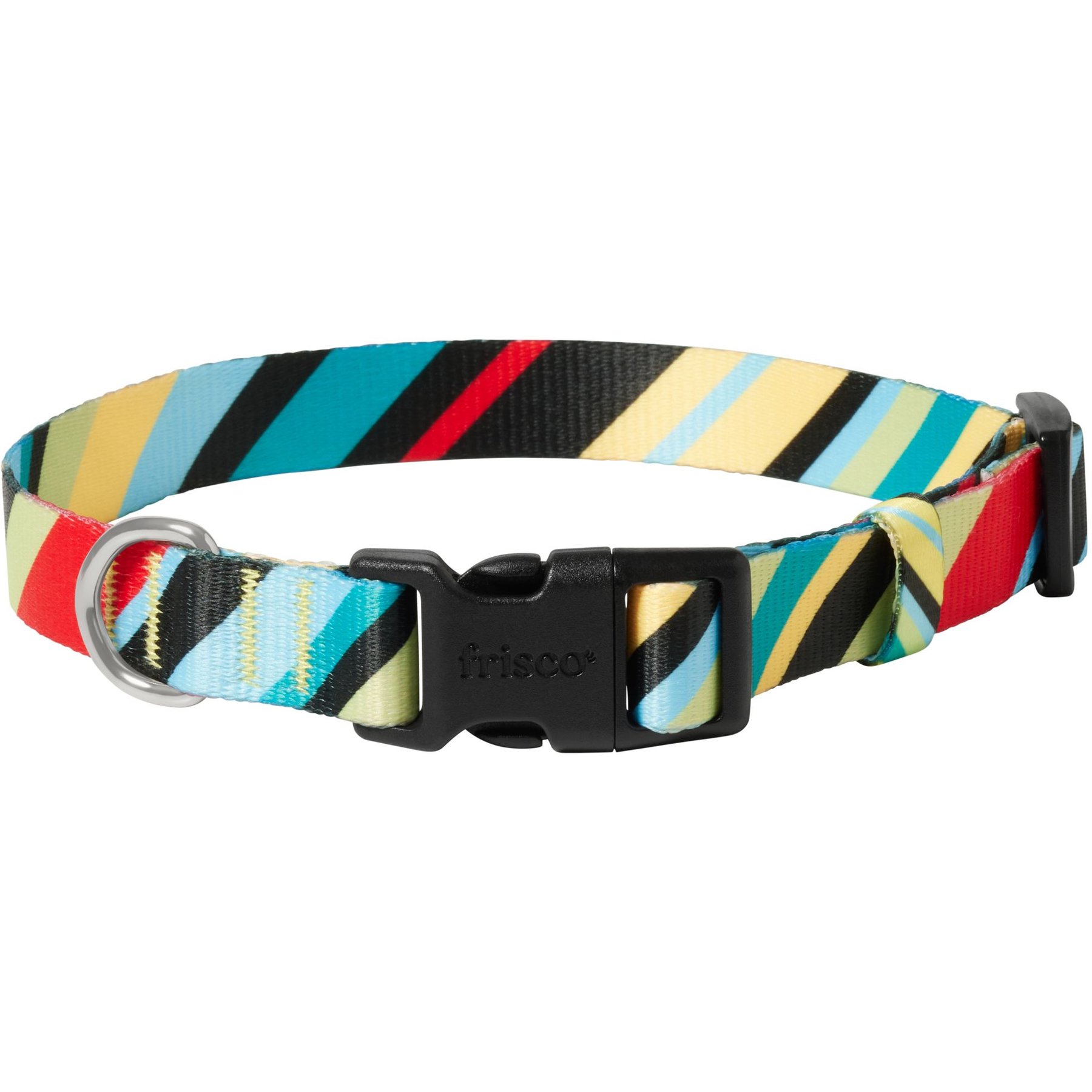 Frisco Patterned Polyester Dog Collar, Diagonal Night Stripe, Medium