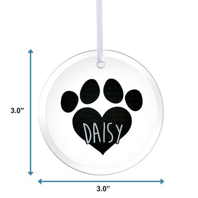 Show full view: Frisco Christmas Paw Glass Personalized Ornament slide 2 of 6