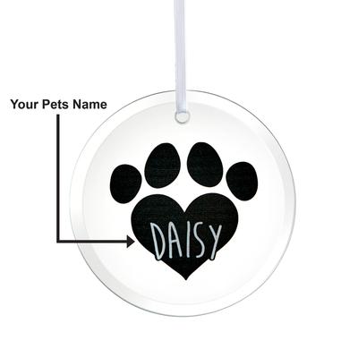 Show full view: Frisco Christmas Paw Glass Personalized Ornament slide 5 of 6