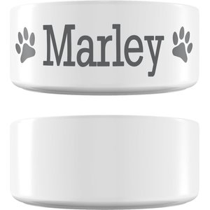 Frisco Paw Print Ceramic Personalized Dog Bowl, 2.75 cup