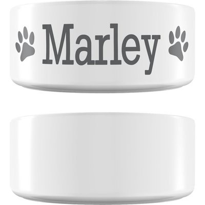 Frisco Frisco Paw Print Ceramic Personalized Dog Bowl, 2.75 cup