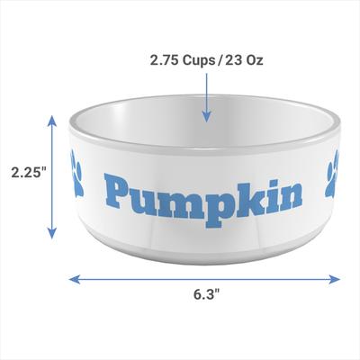 Show full view: Frisco Paw Print Ceramic Personalized Dog Bowl, 2.75 cup slide 4 of 7
