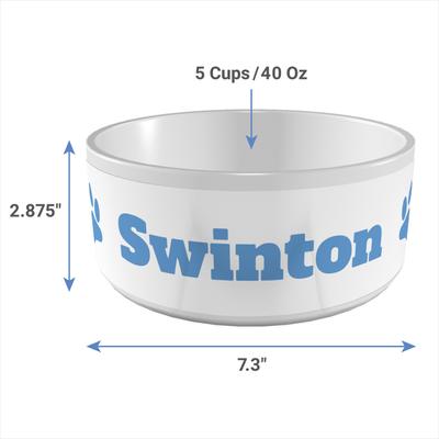 Show full view: Frisco Paw Print Ceramic Personalized Dog Bowl, 5 cup slide 5 of 8