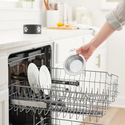 Show full view: Frisco Paw Print Non-Skid Stainless Steel Dog & Cat Bowl, Black, Small: 1 cup slide 7 of 9