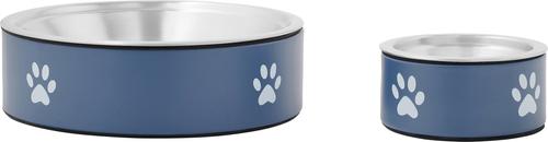 Show full view: Frisco Paw Print Non-Skid Stainless Steel Dog & Cat Bowl, Blueberry, Medium: 5 cup slide 5 of 9