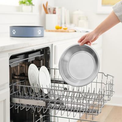 Show full view: Frisco Paw Print Non-Skid Stainless Steel Dog & Cat Bowl, Blueberry, Medium: 5 cup slide 6 of 9