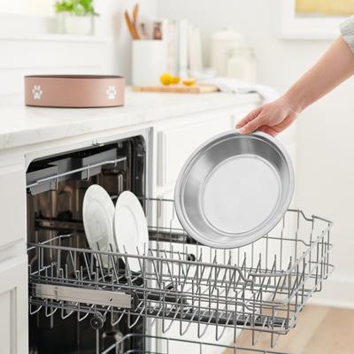 Show full view: Frisco Paw Print Non-Skid Stainless Steel Dog & Cat Bowl, Champagne, Medium: 5 cup slide 6 of 9