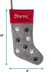 Frisco Christmas Paw Print Personalized Dog & Cat Stocking slide 2 of 4