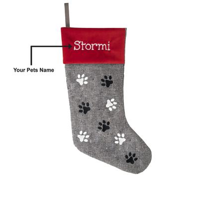 Show full view: Frisco Christmas Paw Print Personalized Dog & Cat Stocking slide 4 of 5