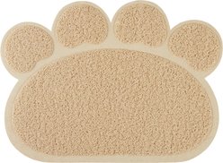 Frisco Paw Shaped Cat Litter Mat, Beige