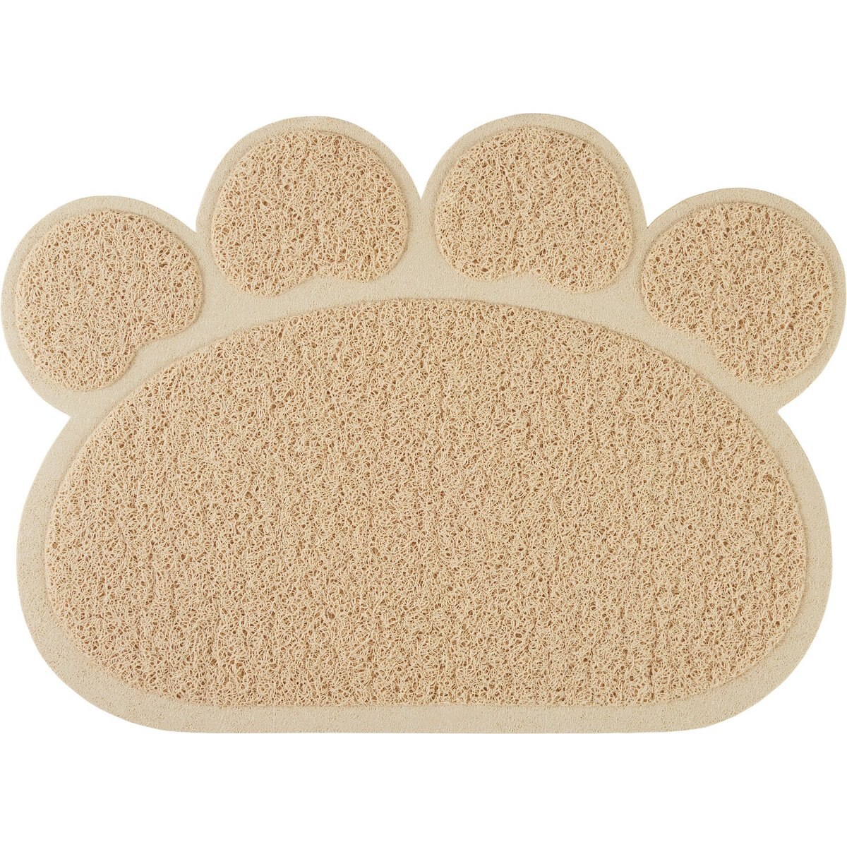 Frisco Paw Shaped Cat Litter Mat, Beige