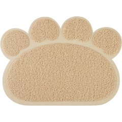 Frisco Paw Shaped Cat Litter Mat, Beige