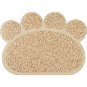 Frisco Paw Shaped Cat Litter Mat, Beige