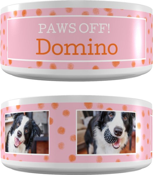 Frisco "Paws Off" Ceramic Personalized Dog Bowl