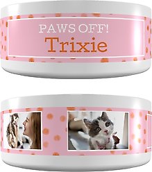 Frisco "Paws Off" Ceramic Personalized Dog & Cat Bowl, 1 cup
