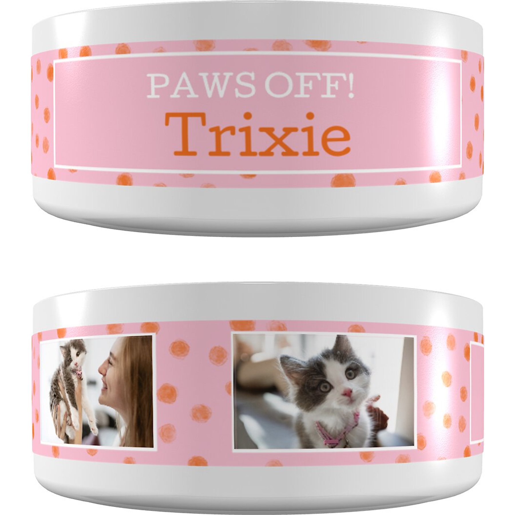 Frisco "Paws Off" Ceramic Personalized Dog & Cat Bowl, 1 cup