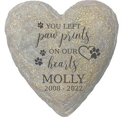 Frisco "Paws On Our Hearts" Heart Personalized Garden Stone, Large