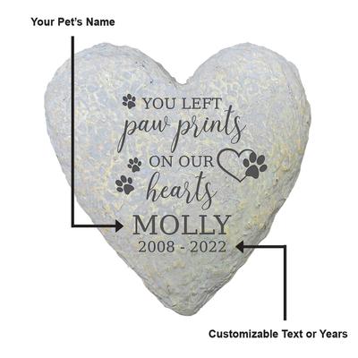 Show full view: Frisco "Paws On Our Hearts" Heart Personalized Garden Stone, Small slide 4 of 6