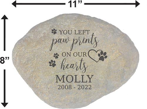 Show full view: Frisco "Paws On Our Hearts" Personalized Garden Stone, Large slide 2 of 6