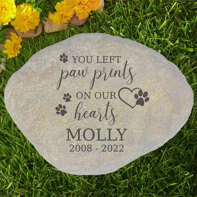 Show full view: Frisco "Paws On Our Hearts" Personalized Garden Stone, Large slide 3 of 6