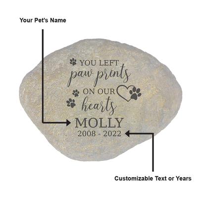 Show full view: Frisco "Paws On Our Hearts" Personalized Garden Stone, Large slide 4 of 6