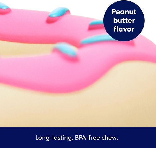 Show full view: Frisco Peanut Butter Flavored Donut Rubber Chew Dog Toy for Heavy Chewers, Large/X-Large slide 3 of 9