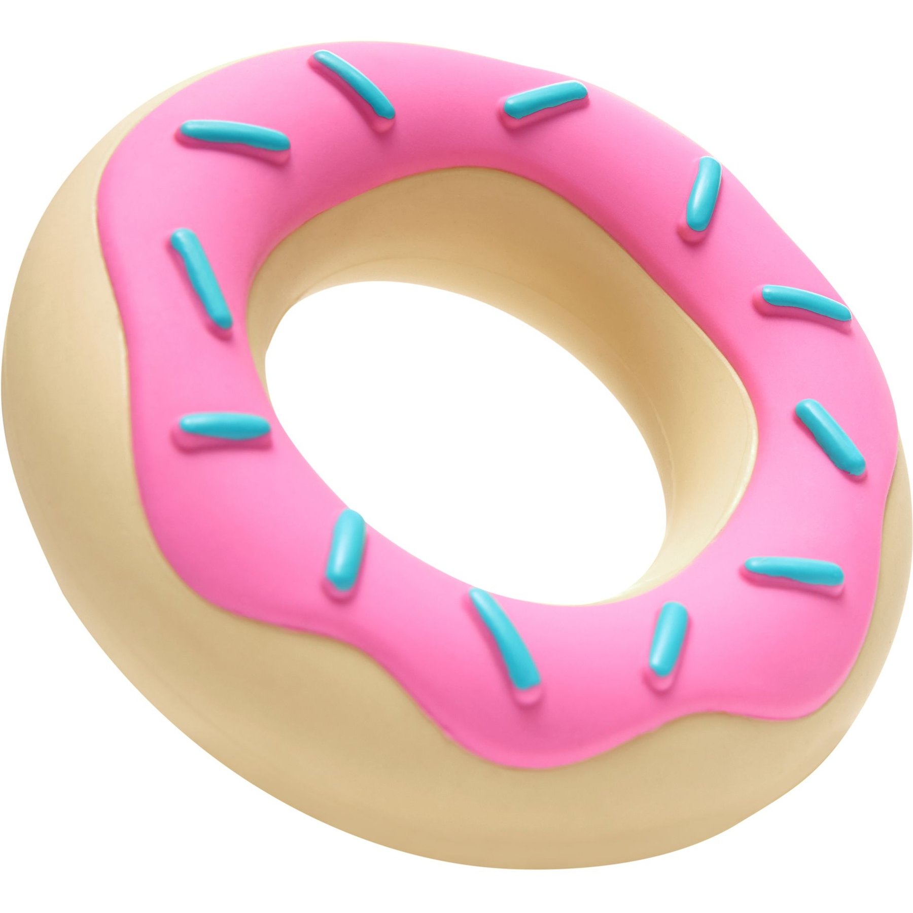 Frisco Peanut Butter Flavored Donut Rubber Chew Dog Toy for Heavy Chewers, Small/Medium