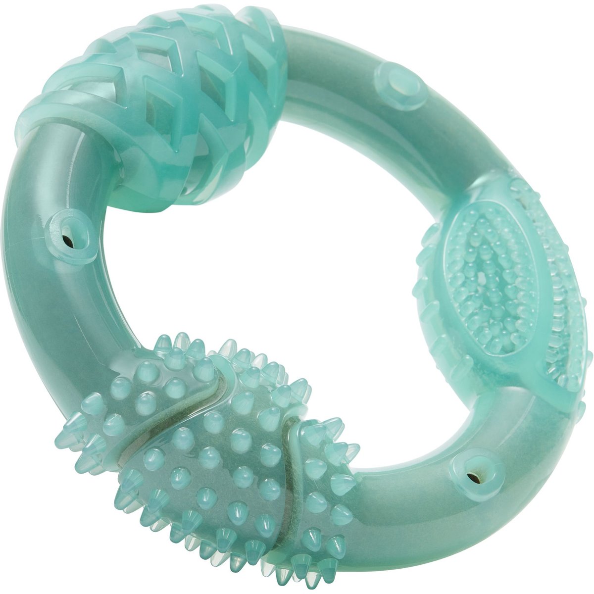Frisco Peanut Butter Flavored Ring Nylon & TPR Dental Chew Dog Toy for Moderate Chewers, Large/X-Large