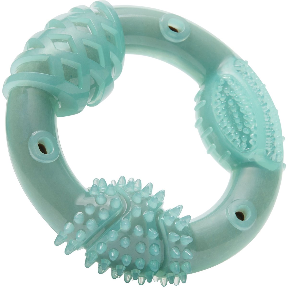 Frisco Peanut Butter Flavored Ring Nylon & TPR Dental Chew Dog Toy for Moderate Chewers, Small/Medium