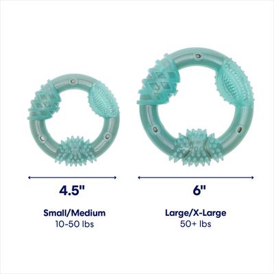 Show full view: Frisco Peanut Butter Flavored Ring Nylon & TPR Dental Chew Dog Toy for Moderate Chewers, Small/Medium slide 2 of 9