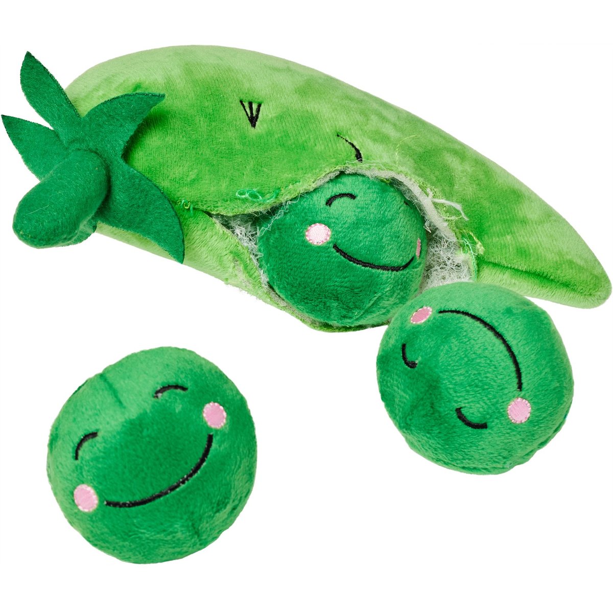 Frisco Peapod & Peas 2-in-1 Rip for Surprise Plush Squeaky Dog Toy, Small