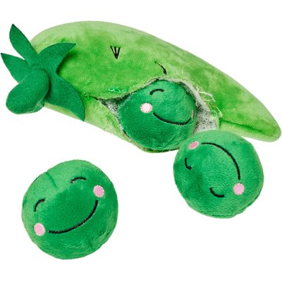 Frisco Frisco Peapod & Peas 2-in-1 Rip for Surprise Plush Squeaky Dog Toy, Small