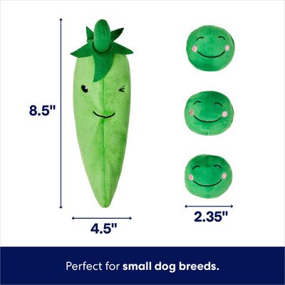 Show full view: Frisco Peapod & Peas 2-in-1 Rip for Surprise Plush Squeaky Dog Toy, Small slide 2 of 6