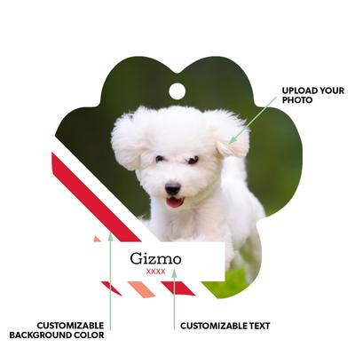 Show full view: Frisco Christmas Peppermint Stripes Paw Shape Metal Personalized Dog & Cat Holiday Ornament slide 2 of 6