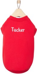 Frisco Personalized Basic Dog & Cat T-Shirt, Red, X-Small