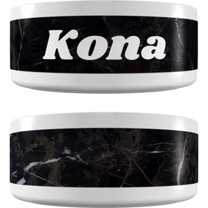 Frisco Personalized Black Marble Dog & Cat Bowl, 1 cup