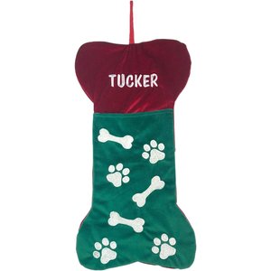 Frisco Christmas Personalized Bone Shaped Holiday Dog Stocking