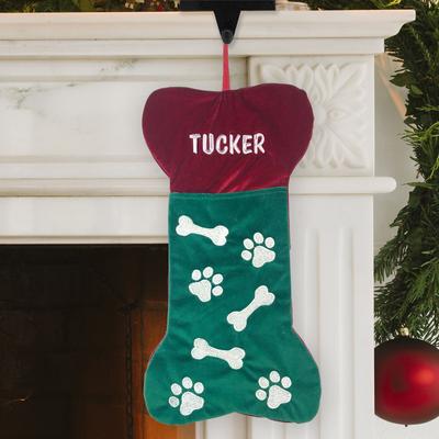 Show full view: Frisco Christmas Personalized Bone Shaped Holiday Dog Stocking slide 2 of 6