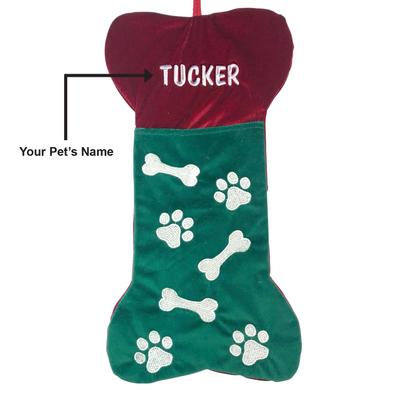 Show full view: Frisco Christmas Personalized Bone Shaped Holiday Dog Stocking slide 3 of 6