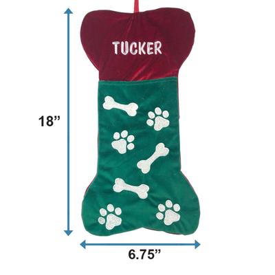 Show full view: Frisco Christmas Personalized Bone Shaped Holiday Dog Stocking slide 4 of 6
