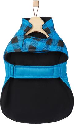 Show full view: Frisco Personalized Boulder Plaid Insulated Dog & Cat Puffer Coat, Blue, XXX-Large slide 4 of 9