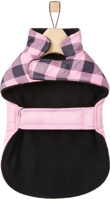 Show full view: Frisco Personalized Boulder Plaid Insulated Dog & Cat Puffer Coat, Pink, Small slide 5 of 10