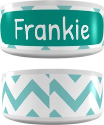 Frisco Personalized Chevron Ceramic Dog & Cat Bowl, 1 cup