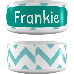 Frisco Personalized Chevron Ceramic Dog & Cat Bowl, 1 cup